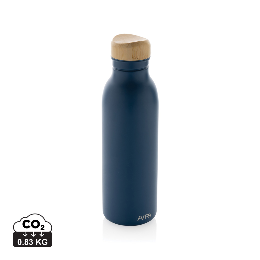 Bouteille 600ml publicitaire en acier Avira Alcor Bleu marine